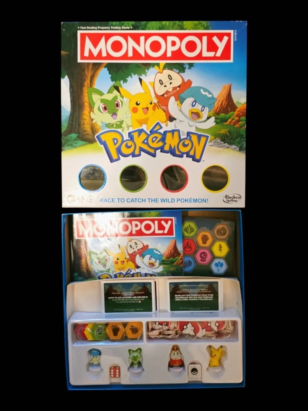 Pokemon Monopoly Board Game - Yellow, Red, Blue, Green